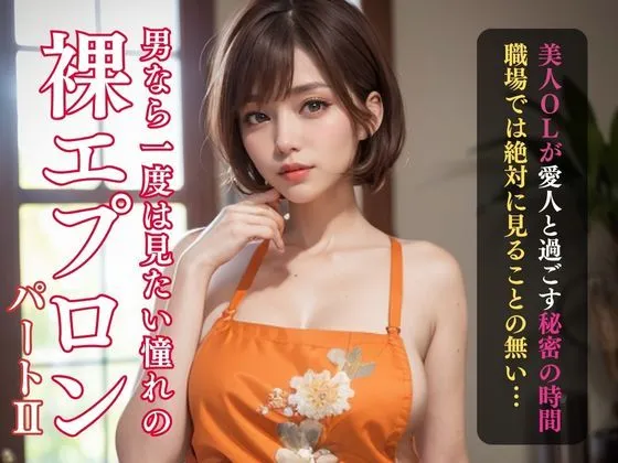ショートカット巨乳美女の裸エプロン写真