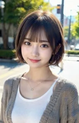 ショートカット美少女とノーブラ散歩