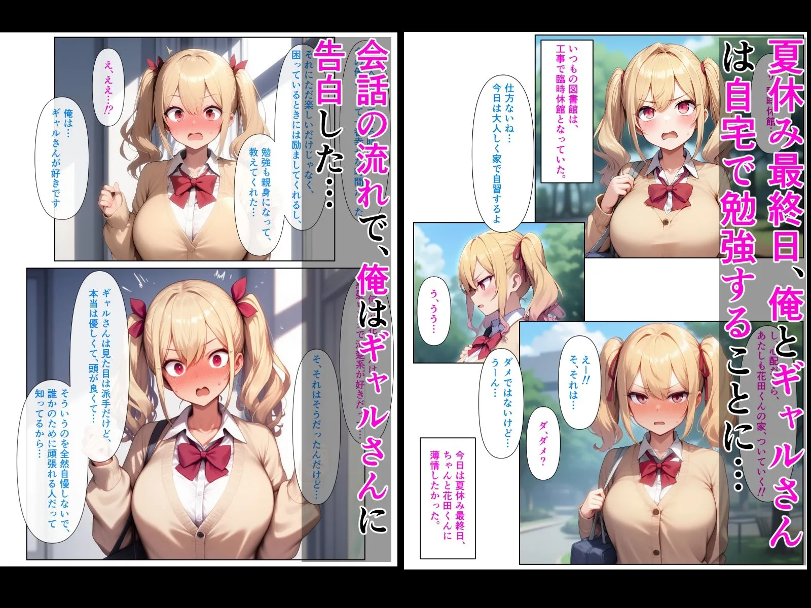 優等生の金髪ツインテの巨乳ギャルさんとラブラブエッチする話