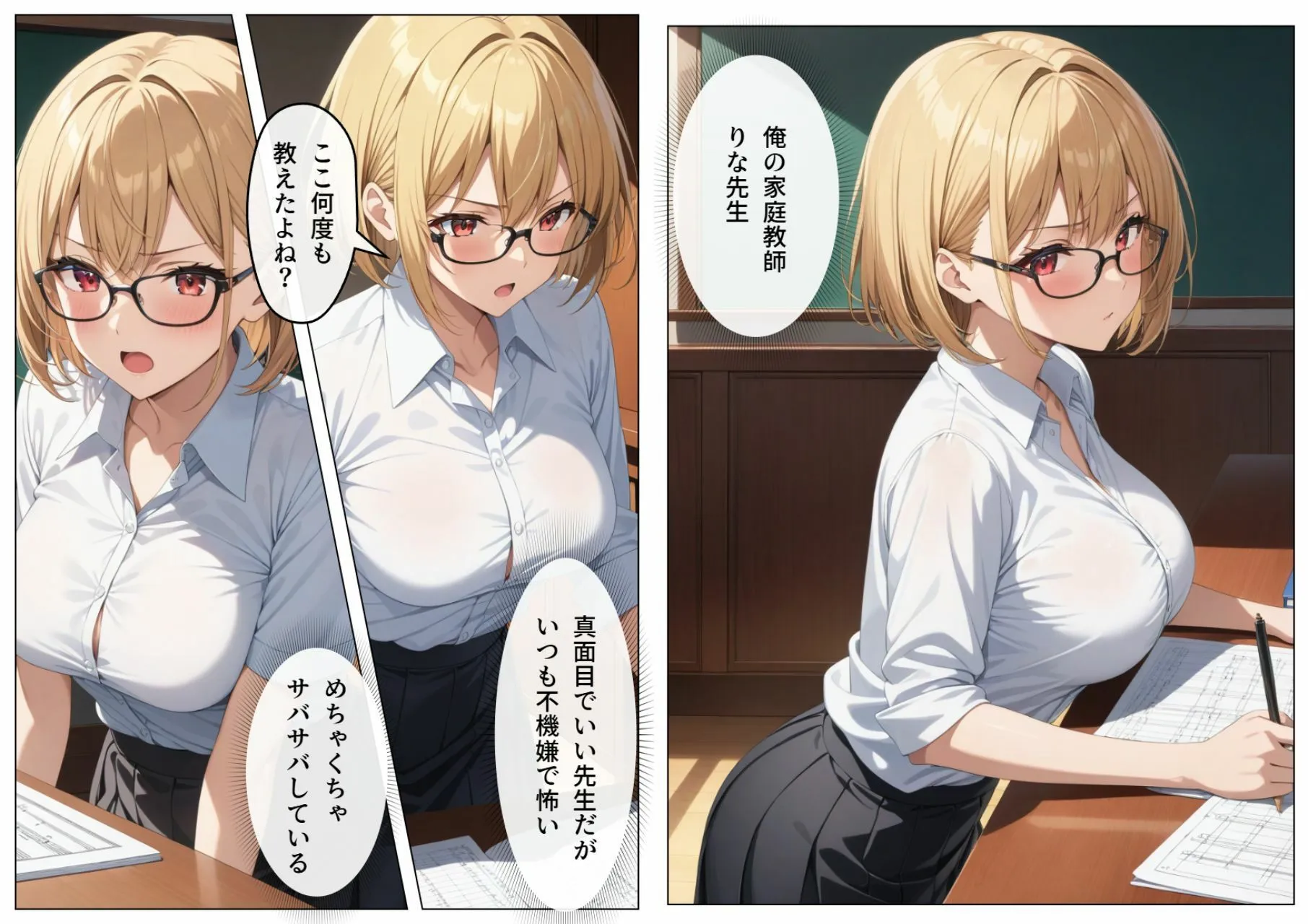 巨乳眼鏡家庭教師 快楽堕ちしたので中出ししてあげた