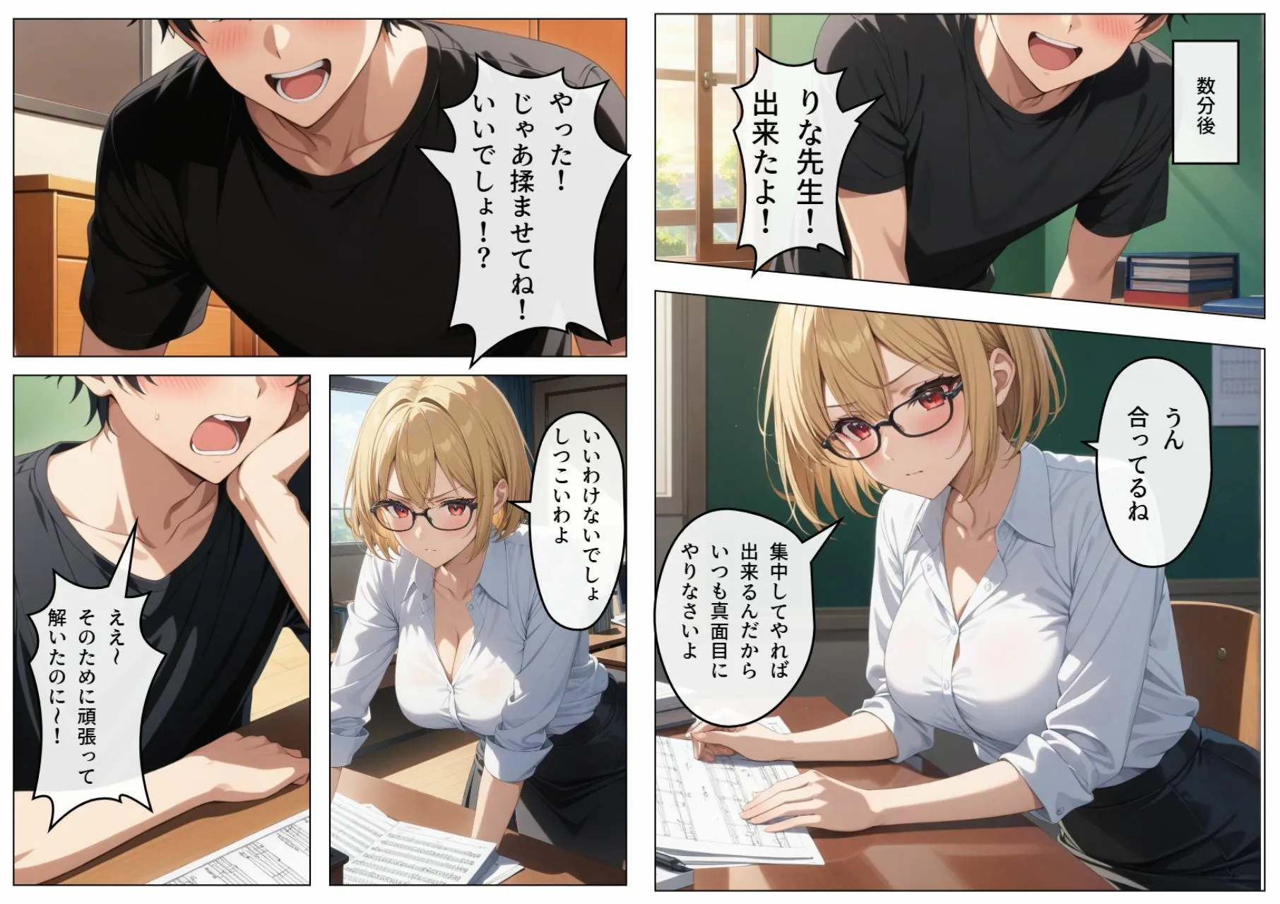 巨乳眼鏡家庭教師 快楽堕ちしたので中出ししてあげた