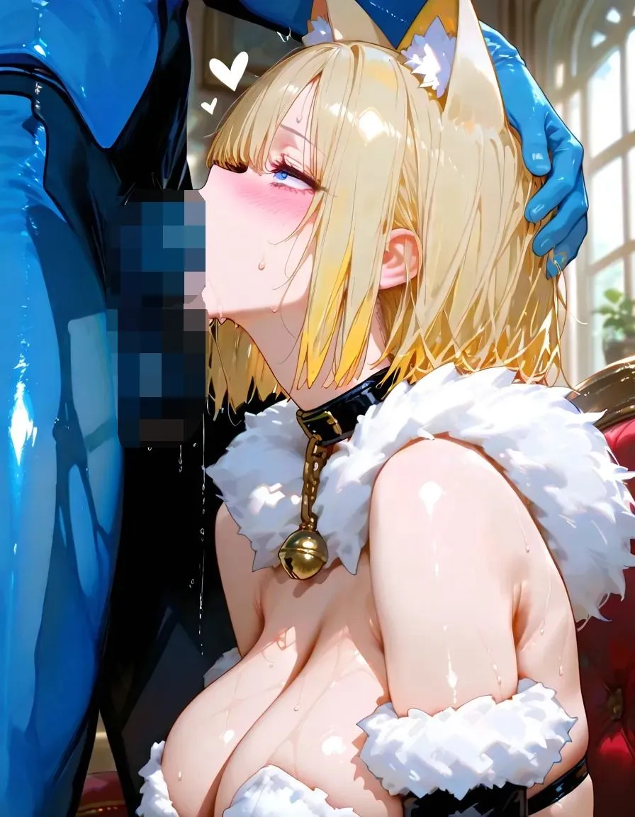 AIグラビアモデル 汗だく金髪ショートカット美少女が猫耳姿で激しくエッチなセクシー写真集