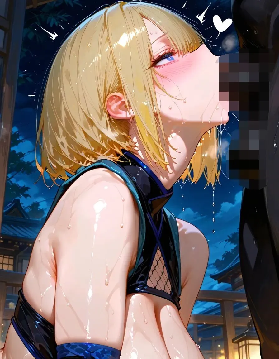 金髪ショートカット美少女が忍者で汗だくぬれぬれエッチ写真集【AIグラビアモデル】