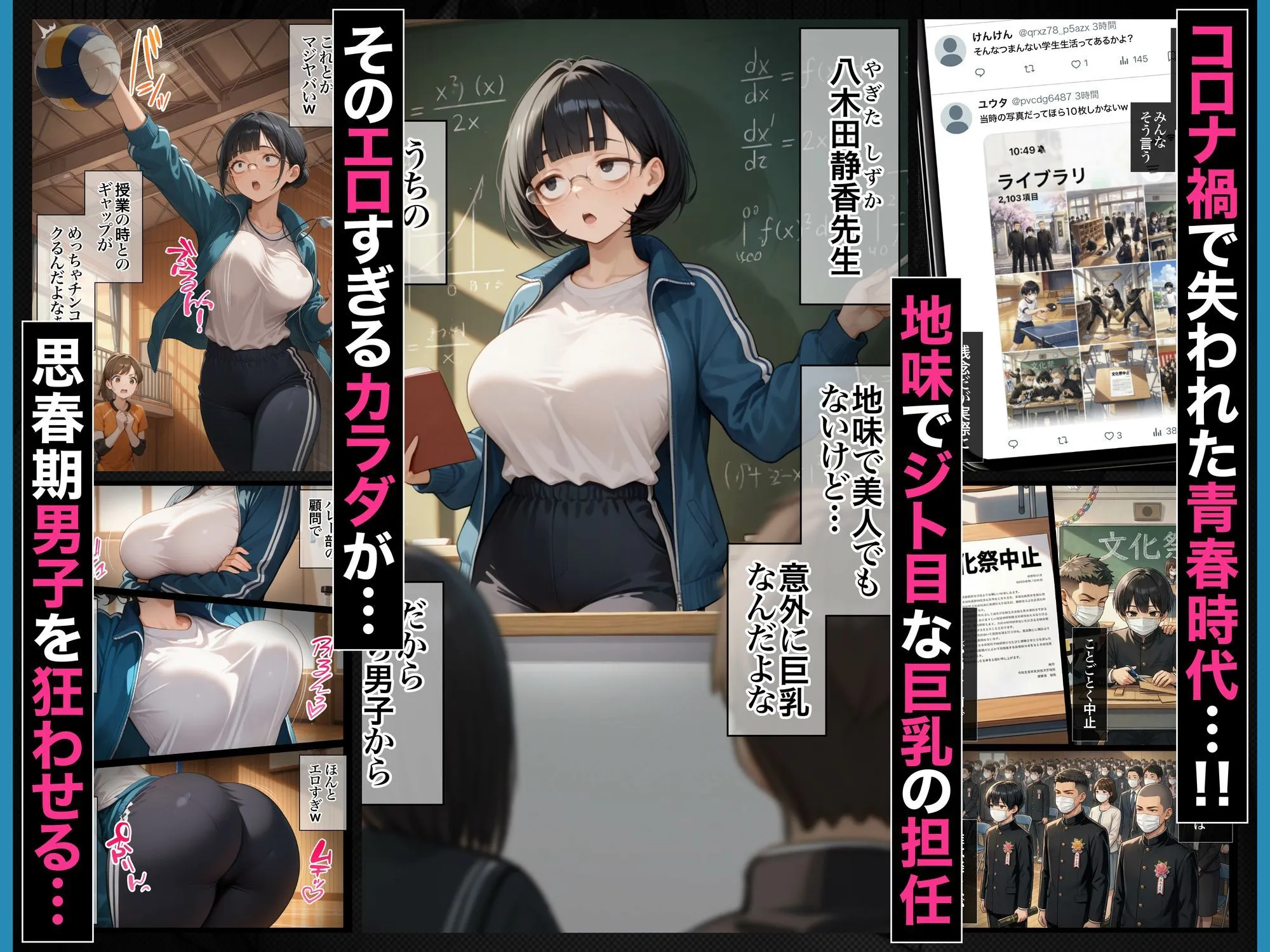 ジト目で地味な巨乳の担任を孕ませたい 担当科目:数学 バレー部顧問 独身 愛称:シズちゃん・ヤギT（30歳）